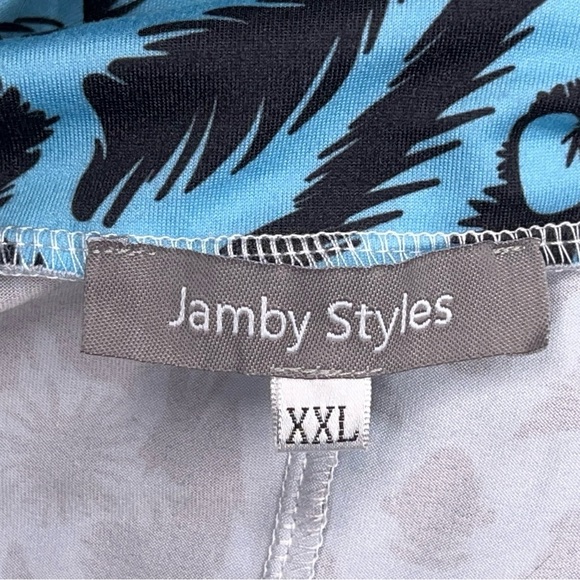 XXL Jamby Style Blue Black Maxi Skirt Geometric Boho Bohemian Tribal Stretch - Picture 9 of 14